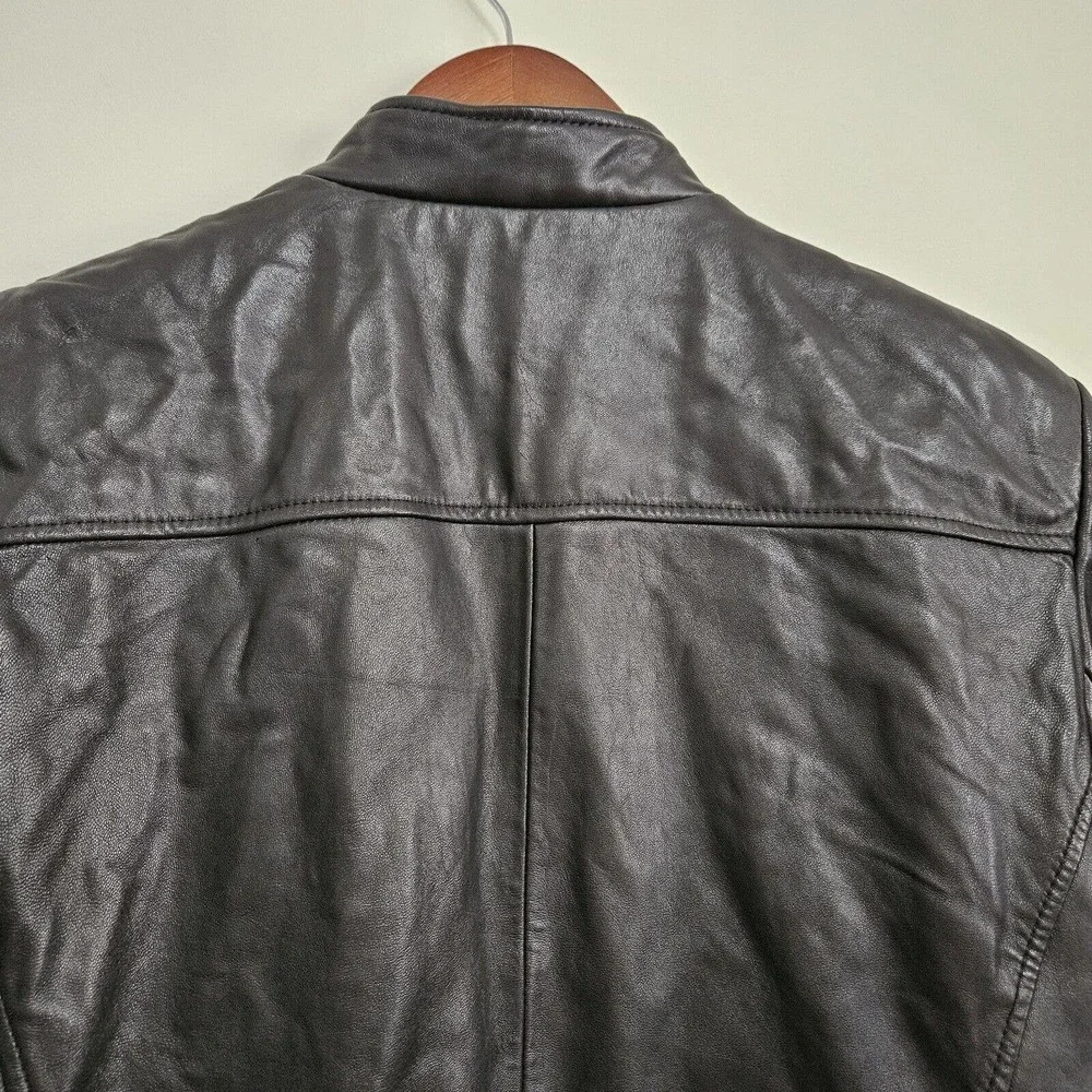 Vtg Casual Corner Leather Jacket Women’s Buttery Soft Sz M Zip Black Lined - Picture 7 of 11